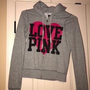 Pink hoodie zip up